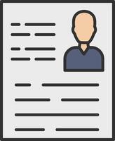 Resume Line Filled Light Icon vector
