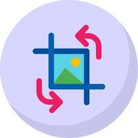 Crop and rotate Glyph Flat Bubble Icon vector