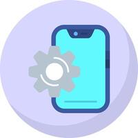 Setting Glyph Flat Bubble Icon vector