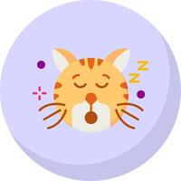 dormir glifo plano burbuja icono vector