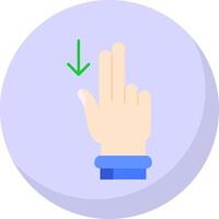Two Fingers Down Glyph Flat Bubble Icon vector