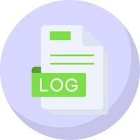 Log Glyph Flat Bubble Icon vector