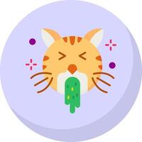 Vomit Glyph Flat Bubble Icon vector