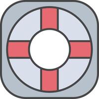 Lifebuoy Line Filled Light Icon vector