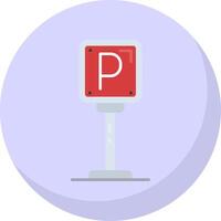 Parking Glyph Flat Bubble Icon vector