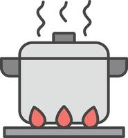 Boiling Line Filled Light Icon vector