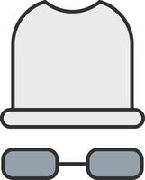 White Hat Line Filled Light Icon vector