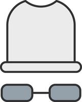 White Hat Line Filled Light Icon vector