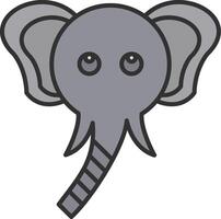 elefante línea lleno ligero icono vector