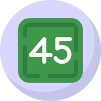 Forty Five Glyph Flat Bubble Icon vector