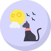 Black cat Glyph Flat Bubble Icon vector