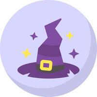 Witch hat Glyph Flat Bubble Icon vector