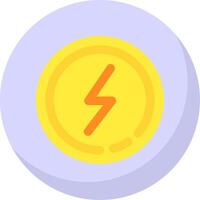 Flash Glyph Flat Bubble Icon vector