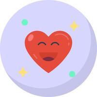 Happy Glyph Flat Bubble Icon vector