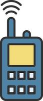 Walkie Talkie Line Filled Light Icon vector