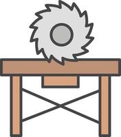 Circular Saw Line Filled Light Icon vector