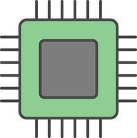 Circuit Board Line Filled Light Icon vector