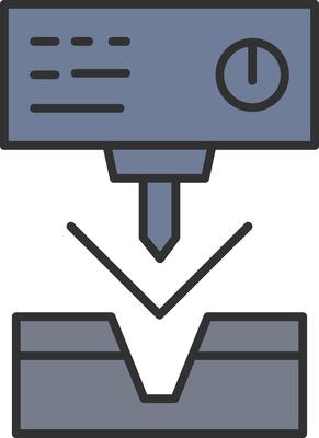 Metal Bending Machine Line Filled Light Icon