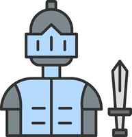 Knight Line Filled Light Icon vector