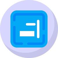 Derecha alineación glifo plano burbuja icono vector