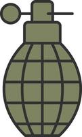 Grenade Line Filled Light Icon vector