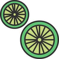 Lime Line Filled Light Icon vector