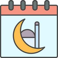 Calendar Line Filled Light Icon vector