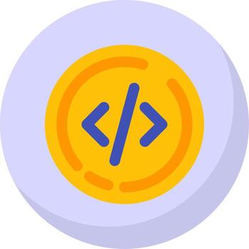 Code Glyph Flat Bubble Icon vector