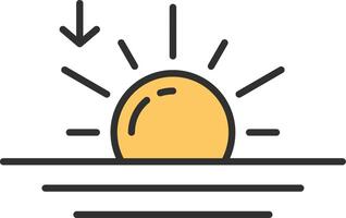 Sunset Line Filled Light Icon vector