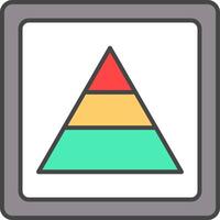 Pyramid Line Filled Light Icon vector