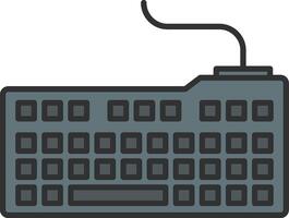 teclado línea lleno ligero icono vector