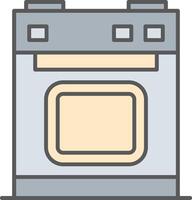 Electric Stove Line Filled Light Icon vector