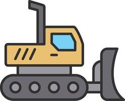 Excavator Line Filled Light Icon vector