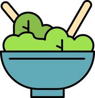 Salad Bowl Line Filled Light Icon vector