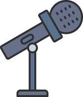 Stand Mic Line Filled Light Icon vector