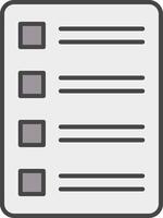 Task List Line Filled Light Icon vector