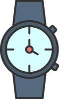 reloj línea lleno ligero icono vector