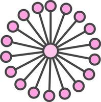 mimosa línea lleno ligero icono vector