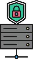 Data Protection Line Filled Light Icon vector