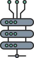 Data Network Line Filled Light Icon vector