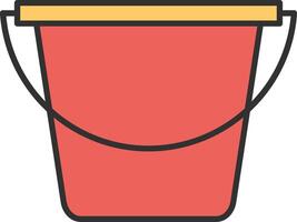 Bucket Line Filled Light Icon vector