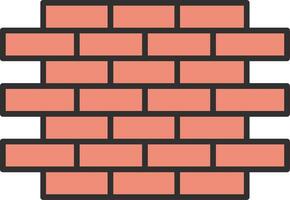 Brick Wall Line Filled Light Icon vector