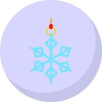 Snowflake Glyph Flat Bubble Icon vector