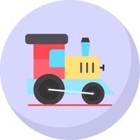 juguete tren glifo plano burbuja icono vector