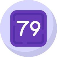 Seventy Nine Glyph Flat Bubble Icon vector