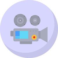 Video camera Glyph Flat Bubble Icon vector