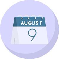 9th of August Glyph Flat Bubble Icon vector