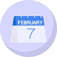 7th of February Glyph Flat Bubble Icon vector