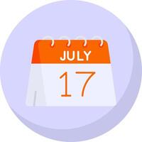 17 de julio glifo plano burbuja icono vector