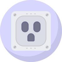 Socket Glyph Flat Bubble Icon vector